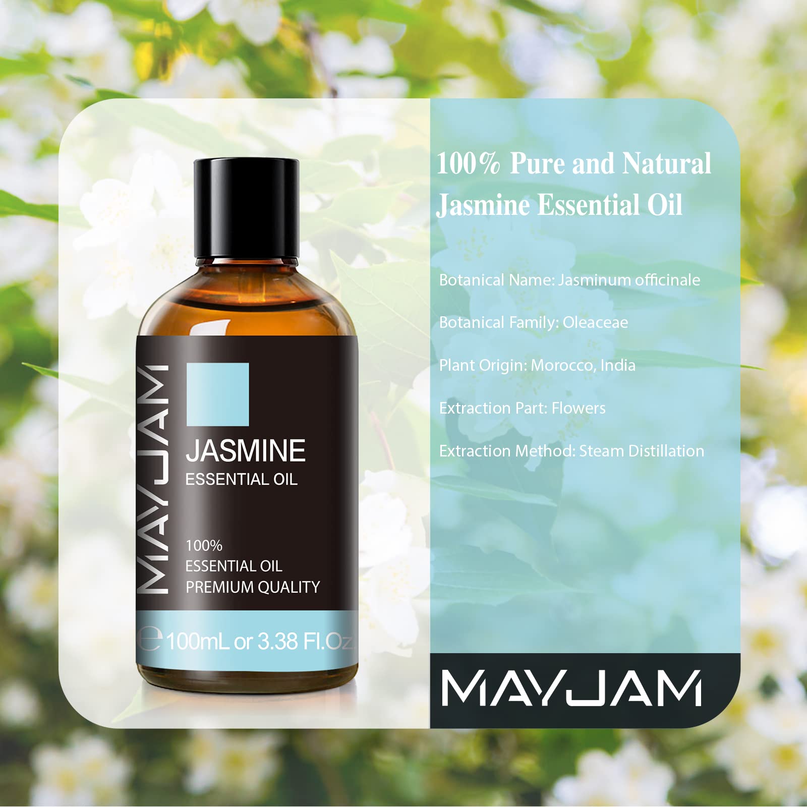 Amazon.com: Jasmine Essential Oil with Glass Dropper, MAYJAM Pure